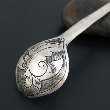 Handmade Miao Ethnic Tribal Hair Stick Leaf 6.25 In